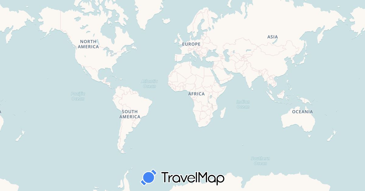 TravelMap itinerary: driving, plane in Ireland, Iceland (Europe)